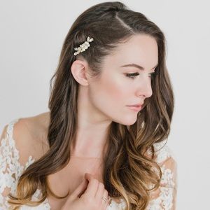 Wedding Hair Comb, Gold Freshwater Pearl Bridal 🦪👰‍♀️